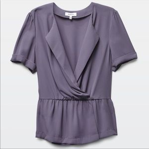 Babaton Sherman Shortsleeved wrap blouse